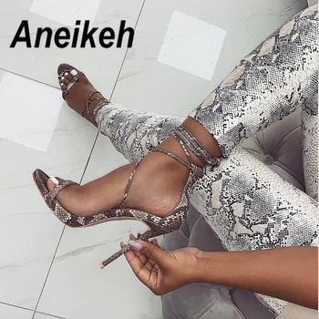 Aneikeh Fashion 2019 Summer Women's Sandals PU Lace-Up Thin High Heels Cover Heel Shallow Serpentine Open Toed Party Shoes 35-40
Aneikeh Fashion 2019 Summer Women's Sandals PU Lace-Up Thin High Heels Cover Heel Shallow Serpentine Open Toed Party Shoes 35-40