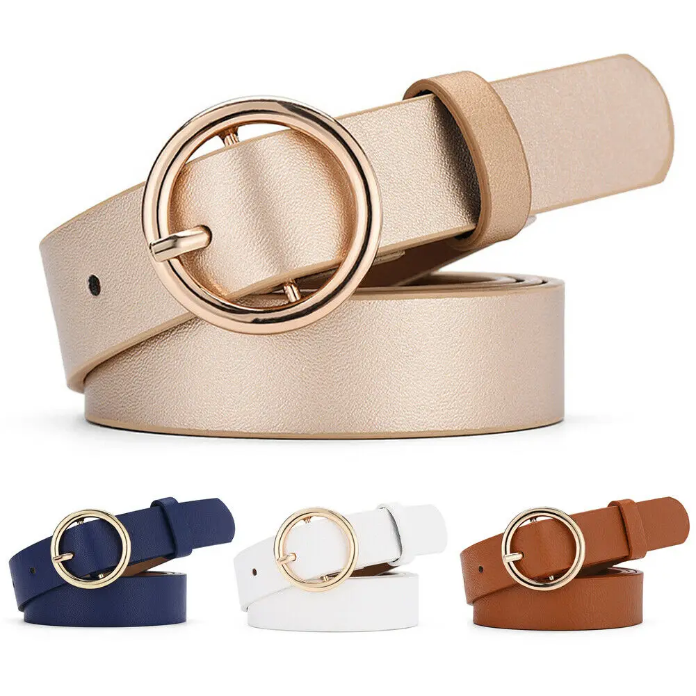 New Women Ladies Girls Fashion Chic Metal Leather Round Buckle Solid Waist Belt Waistband For Women
New Women Ladies Girls Fashion Chic Metal Leather Round Buckle Solid Waist Belt Waistband For Women
