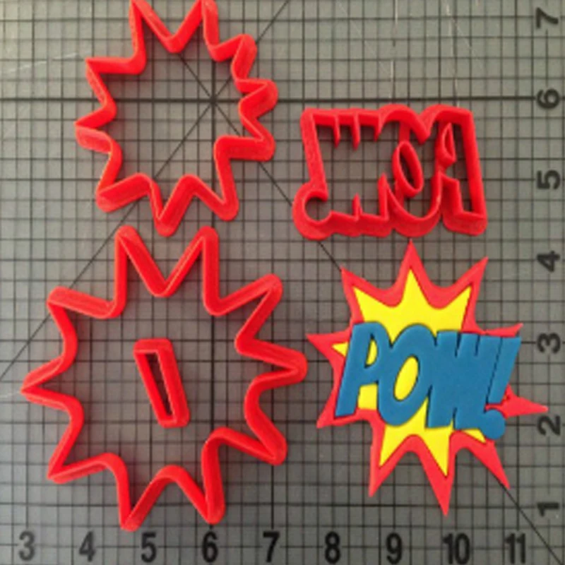Pow Series Cookie Cutter Custom Made 3D Printed Cake Cutter Fondant Cupcake Top Cookie Cutter Set Mould Kitchen Accessories
Pow Series Cookie Cutter Custom Made 3D Printed Cake Cutter Fondant Cupcake Top Cookie Cutter Set Mould Kitchen Accessories