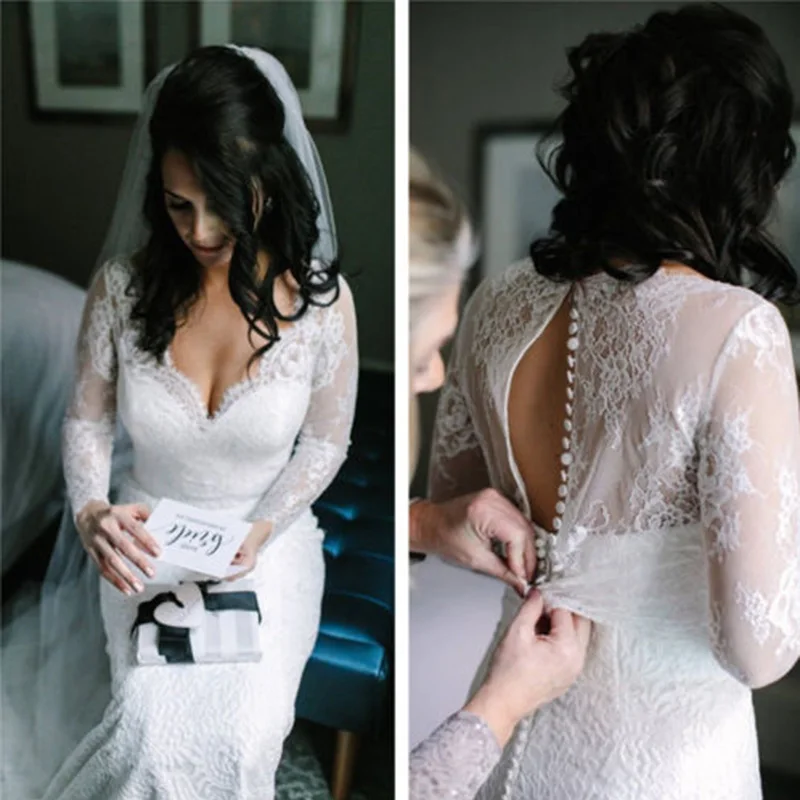 2019 Women Sexy Deep V Neck Ladies White/Ivory Wedding Jackets Lace Long Sleeve Boleros Custom Size Bridal Jacket
2019 Women Sexy Deep V Neck Ladies White/Ivory Wedding Jackets Lace Long Sleeve Boleros Custom Size Bridal Jacket