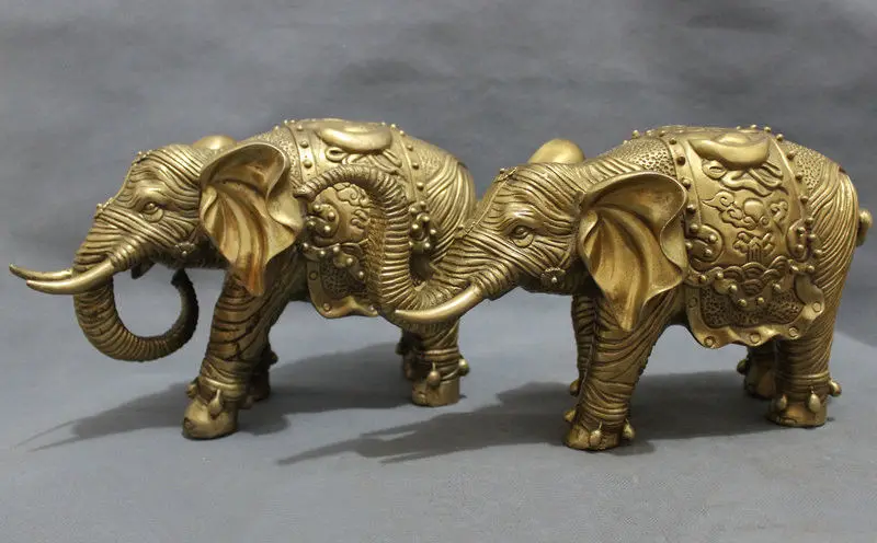 6710564++China's ping an auspicious feng shui brass wealth a pair of the elephant statue
6710564++China's ping an auspicious feng shui brass wealth a pair of the elephant statue