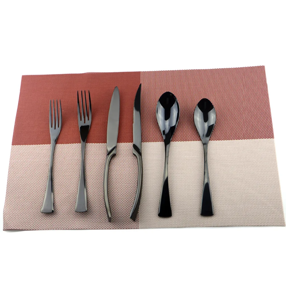 4 colors 18/10 Stainless Steel Black Dinnerware Set Gold Cutlery Set Fork Knife Scoops Wedding Silverware Set Steak Set 24Pcs
4 colors 18/10 Stainless Steel Black Dinnerware Set Gold Cutlery Set Fork Knife Scoops Wedding Silverware Set Steak Set 24Pcs