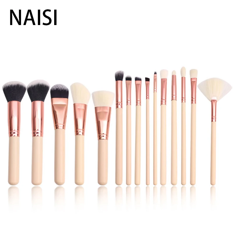 NAISI 15PCS Rose Gold Professional Makeup Brushes Set Make up Brush Tools Kit Foundation Powder Natural-synthetic hair
NAISI 15PCS Rose Gold Professional Makeup Brushes Set Make up Brush Tools Kit Foundation Powder Natural-synthetic hair