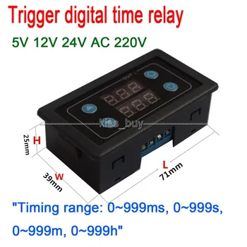 DC 5V 12V 24V 220V Trigger digital display time relay cylinder solenoid valve foot switch control LED for timing delaying cycle
DC 5V 12V 24V 220V Trigger digital display time relay cylinder solenoid valve foot switch control LED for timing delaying cycle