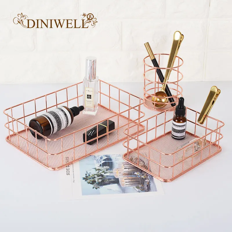 DINIWELL Nordic Style Iron Rose gold Rectangle Desktop Storage Basket Home Organizer For Cosmetics Magazine
DINIWELL Nordic Style Iron Rose gold Rectangle Desktop Storage Basket Home Organizer For Cosmetics Magazine