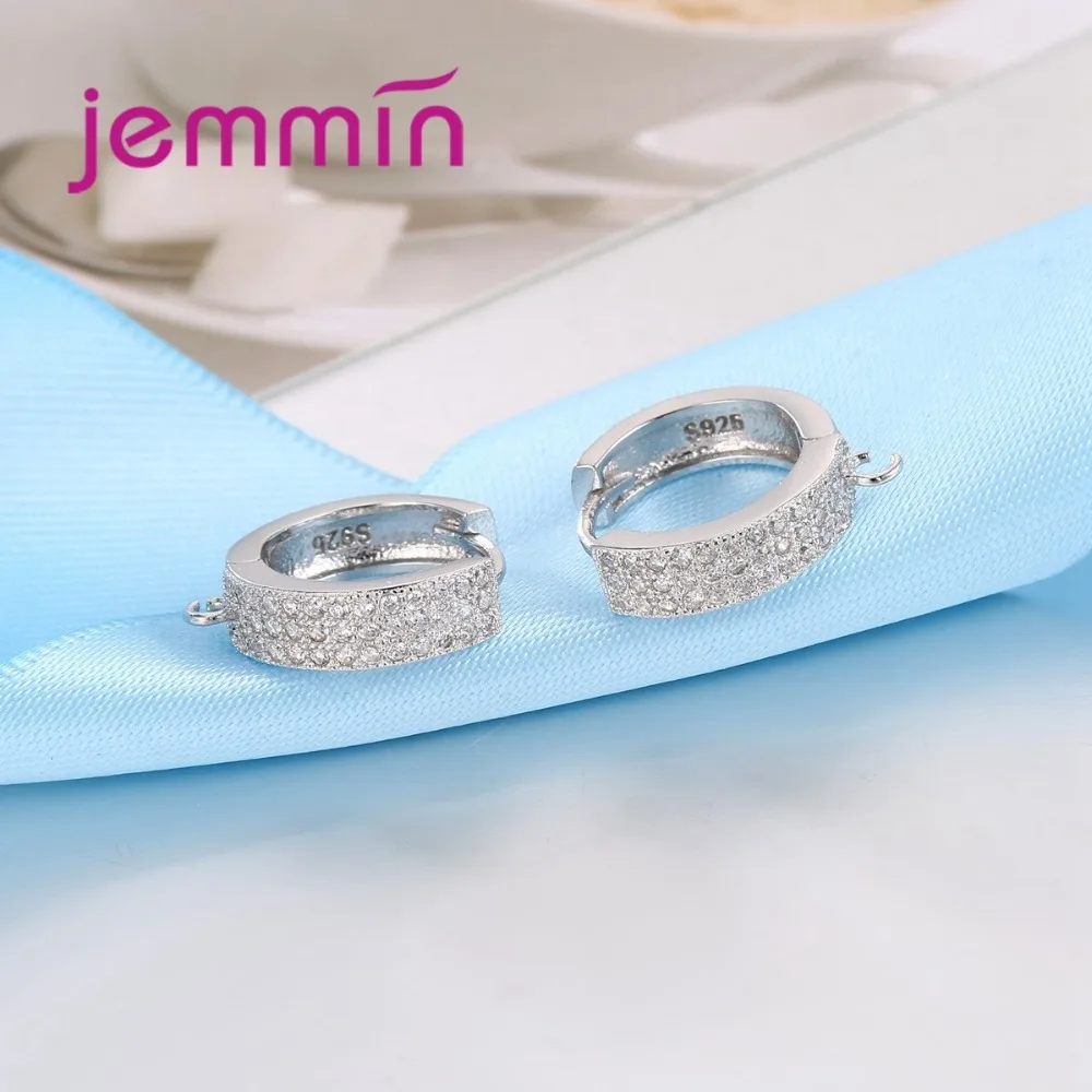 New Fine 925 Sterling Silver Making Accessory DIY Connector Hoop Earrings Finding Components With Full Micro Rhinestone
New Fine 925 Sterling Silver Making Accessory DIY Connector Hoop Earrings Finding Components With Full Micro Rhinestone