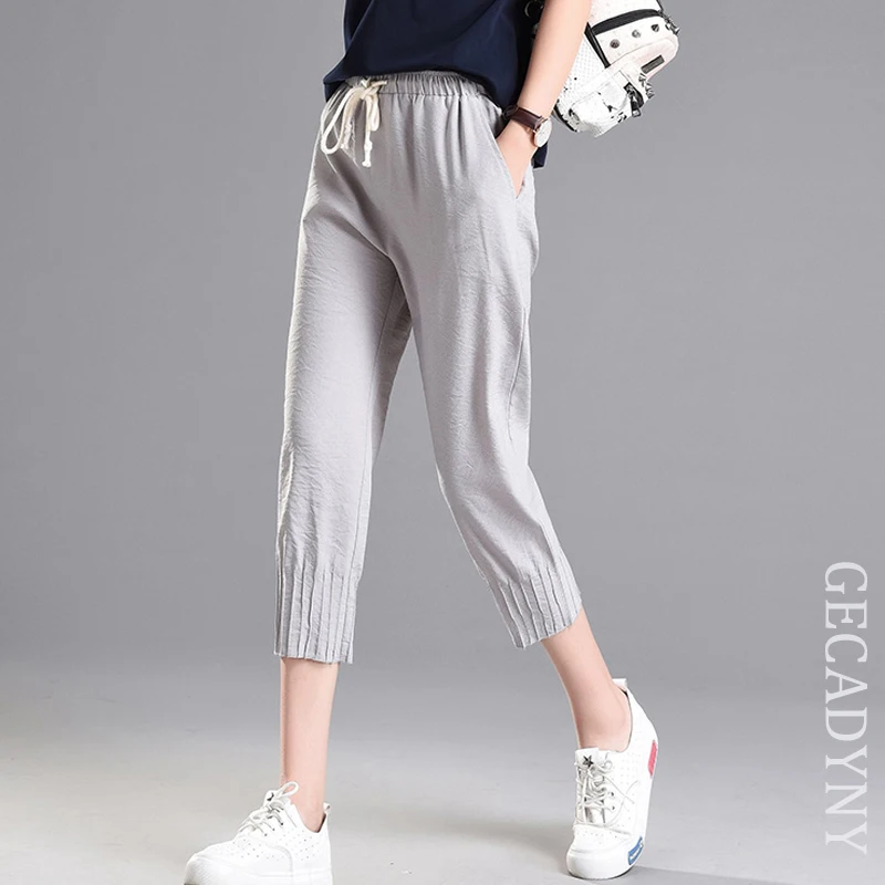 Large Size 2019 Summer Ice Silk Linen Pants Loose Women Harem Pants Capris Ladies Mid Waist Elastic Pants Capri Female Trousers
Large Size 2019 Summer Ice Silk Linen Pants Loose Women Harem Pants Capris Ladies Mid Waist Elastic Pants Capri Female Trousers