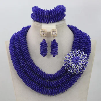 Trendy Royal Blue Nigerian Bridesmaid Crystal Necklace Set Wedding&Events Lady African Beads Jewelry Set Free Shipping QW683
Trendy Royal Blue Nigerian Bridesmaid Crystal Necklace Set Wedding&Events Lady African Beads Jewelry Set Free Shipping QW683
