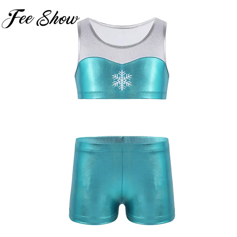 FEESHOW Kids Girls Tankini Suit Shiny Metallic Short Tank Top with Bottoms Set for Gymnastics Workout Ballet Party Dance Wear
FEESHOW Kids Girls Tankini Suit Shiny Metallic Short Tank Top with Bottoms Set for Gymnastics Workout Ballet Party Dance Wear