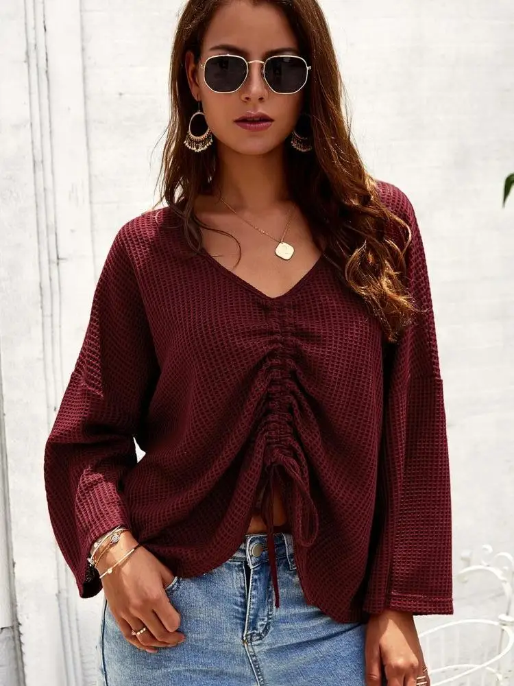 V-neck white black long sleeve sweater Women drawstring sexy thin crop sweater Knitted high fashion 2019 autumn winter jumper
V-neck white black long sleeve sweater Women drawstring sexy thin crop sweater Knitted high fashion 2019 autumn winter jumper