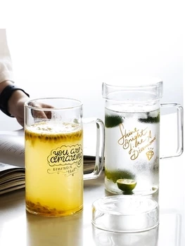 2019 new style Creativity of cup-capping couple cup with high borosilicate and large capacity glass ribbon teacup Juice cups
2019 new style Creativity of cup-capping couple cup with high borosilicate and large capacity glass ribbon teacup Juice cups