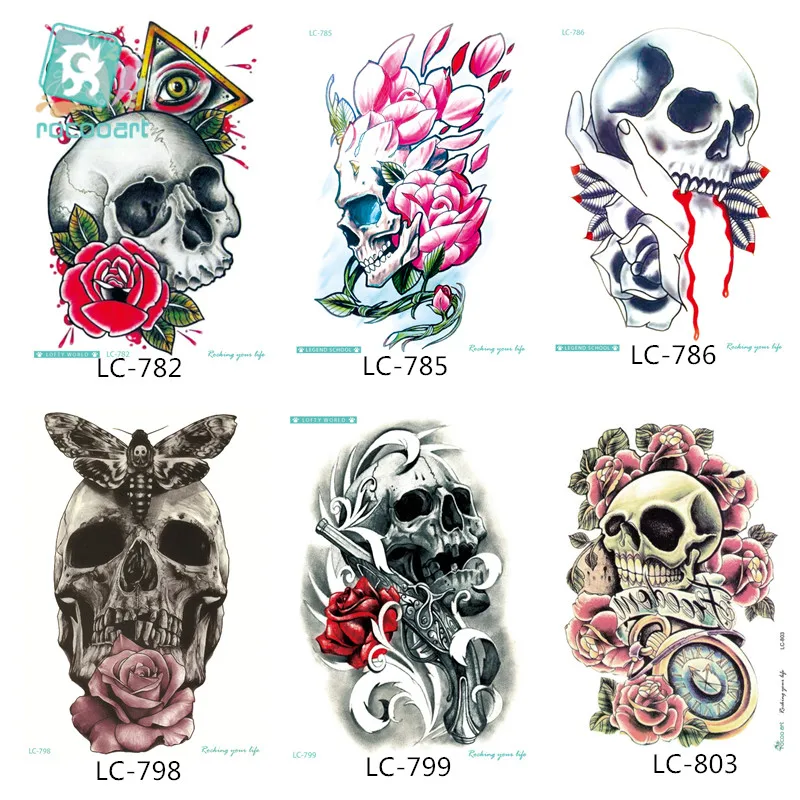 21*15cm Body Art HD Halloween Large Tatoo Sticker Rose Pistol Skull Head Women's Temporary Fake Waterproof Tatoo
21*15cm Body Art HD Halloween Large Tatoo Sticker Rose Pistol Skull Head Women's Temporary Fake Waterproof Tatoo