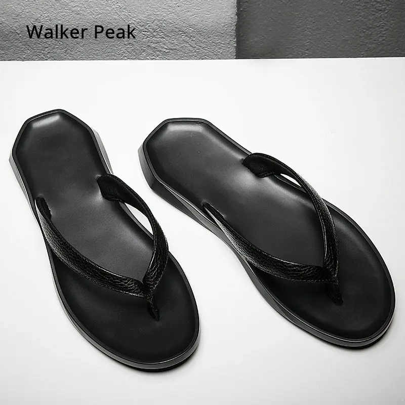 Mens Flip Flops Genuine Leather Slippers Summer Fashion Male Beach Sandals Shoes For Man Casual shoes 2019 Brand Walker Peak
Mens Flip Flops Genuine Leather Slippers Summer Fashion Male Beach Sandals Shoes For Man Casual shoes 2019 Brand Walker Peak