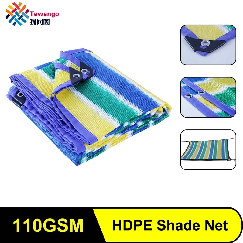 Tewango Colorful Stripe Shade Net 100GSM HDPE Outdoor Plant Shade Netting Mesh Screen Garden Patio Canopy Sun Tarp 85% UV Block
Tewango Colorful Stripe Shade Net 100GSM HDPE Outdoor Plant Shade Netting Mesh Screen Garden Patio Canopy Sun Tarp 85% UV Block