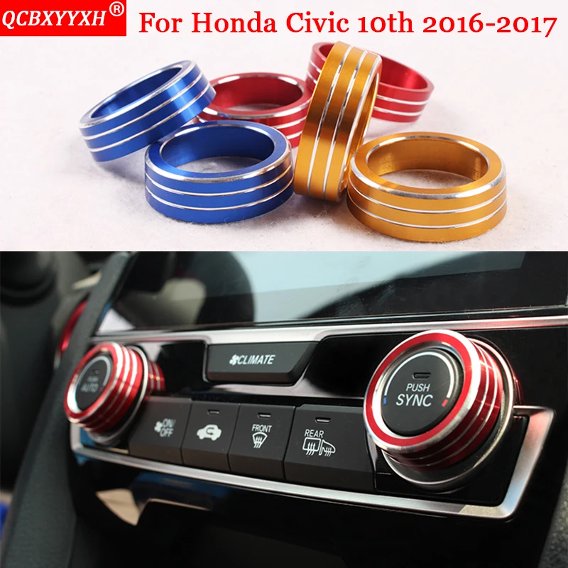 QCBXYYXH Car Styling Air Condition Control Ring Knob Switch Buttons Cover Trim Auto Accessories For Honda Civic 10th 2016 2017
QCBXYYXH Car Styling Air Condition Control Ring Knob Switch Buttons Cover Trim Auto Accessories For Honda Civic 10th 2016 2017
