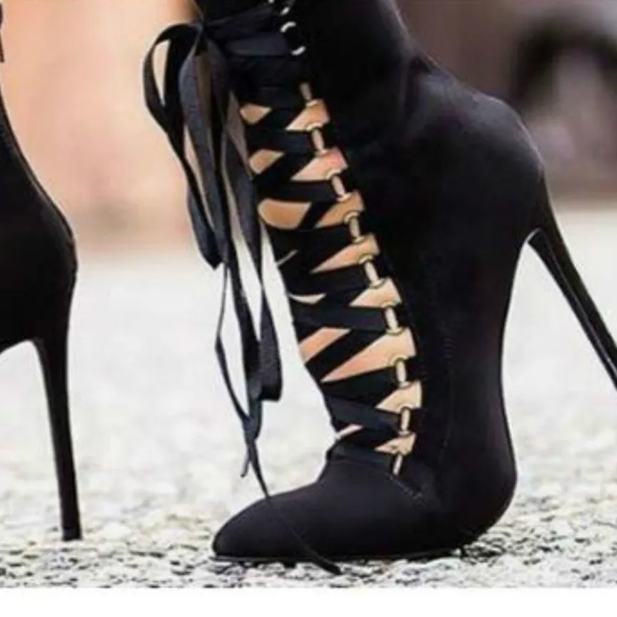 EOEODOIT High Heel Boots Pointy Toe Stiletto Heel Lace Up Spring Autumn Women Fashion Pumps Shoes Cross Tied Mid Calf Bootie
EOEODOIT High Heel Boots Pointy Toe Stiletto Heel Lace Up Spring Autumn Women Fashion Pumps Shoes Cross Tied Mid Calf Bootie