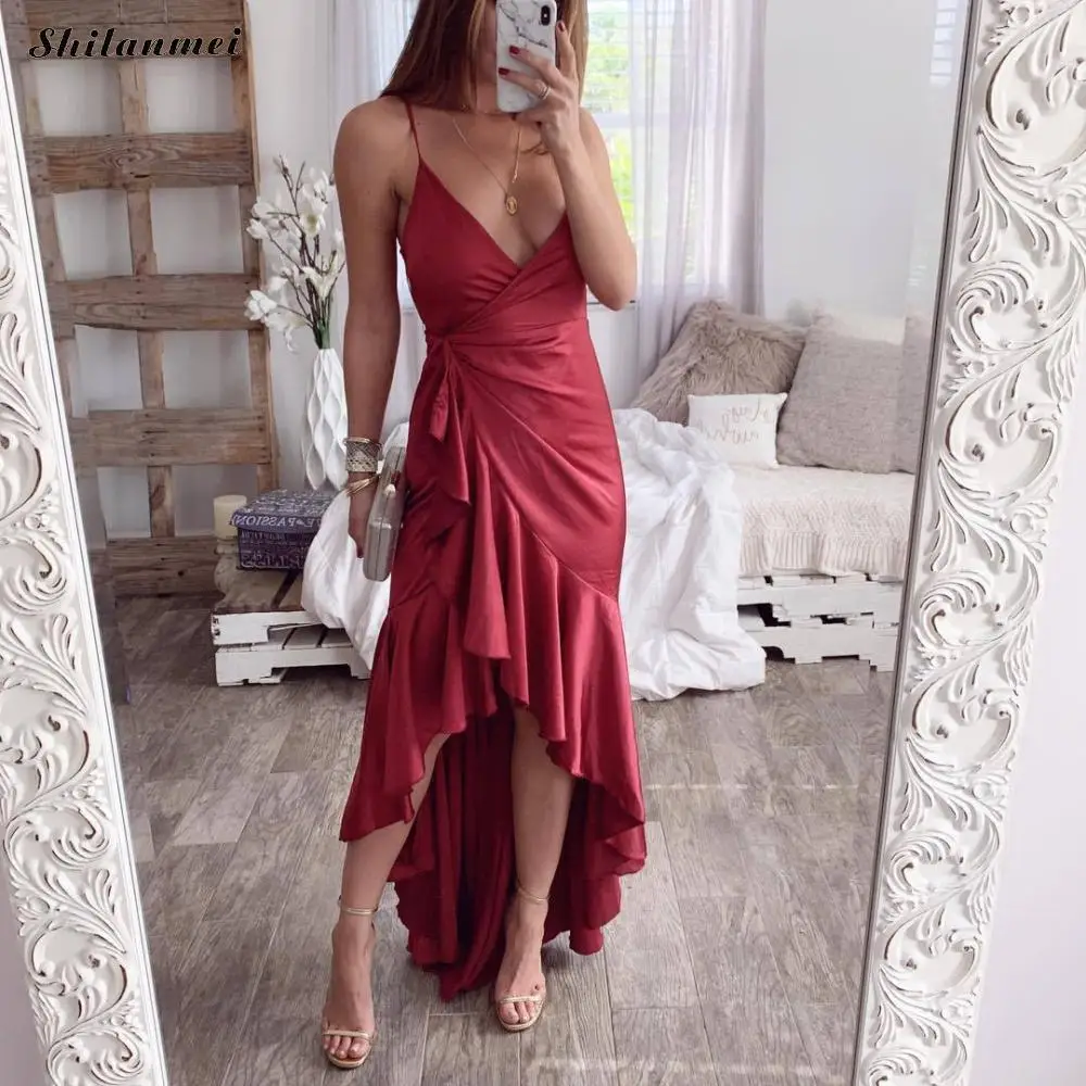 Boho Long Dress Summer Maxi Dress Spaghetti Strap Ruffles Backless Casual V-Neck Split Women Sexy Party Club Dress Robe Femme
Boho Long Dress Summer Maxi Dress Spaghetti Strap Ruffles Backless Casual V-Neck Split Women Sexy Party Club Dress Robe Femme