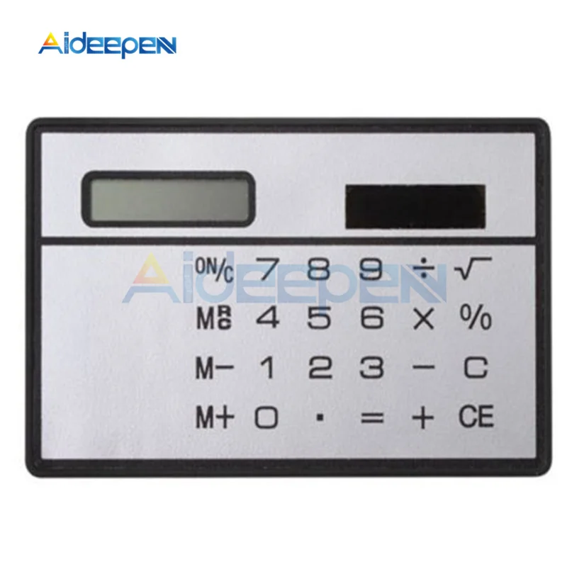 Mini Slim 8-Digits Solar Power Calculator Portable Solar Power Pocket Calculator Device Mathematics Teaching Students Stationery
Mini Slim 8-Digits Solar Power Calculator Portable Solar Power Pocket Calculator Device Mathematics Teaching Students Stationery