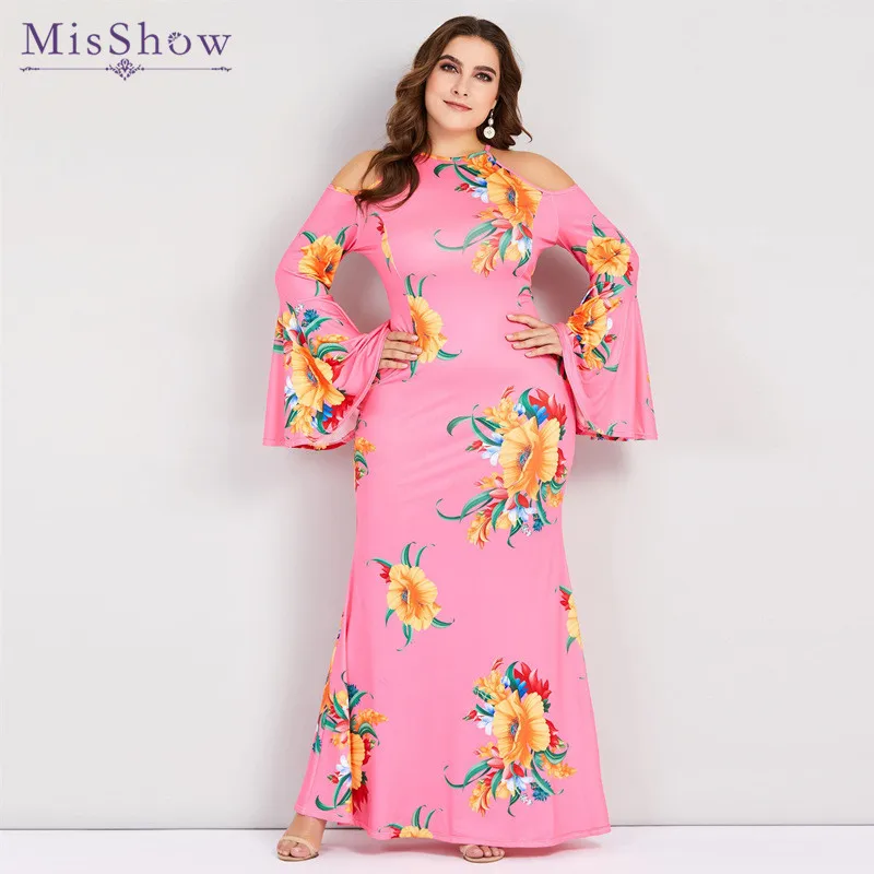 Misshow Spring Summer Floral Print Plus Size Mermaid Women Long Dress 5XL Flare Sleeve Pink Bodycon Maxi Dress Robe Longue Femme
Misshow Spring Summer Floral Print Plus Size Mermaid Women Long Dress 5XL Flare Sleeve Pink Bodycon Maxi Dress Robe Longue Femme