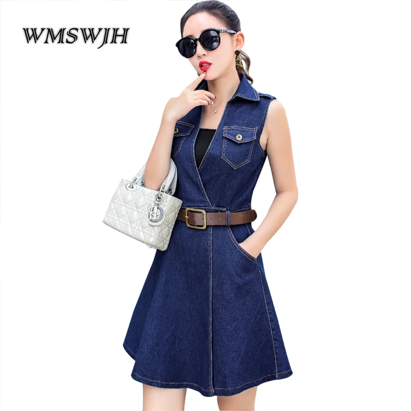 2019 Vintage Denim Dress Women Casual Cowboy Summer Dress V-Neck Pockets Sleeveless Slim jean Dresses Vestidos Plus Size S-4XL
2019 Vintage Denim Dress Women Casual Cowboy Summer Dress V-Neck Pockets Sleeveless Slim jean Dresses Vestidos Plus Size S-4XL