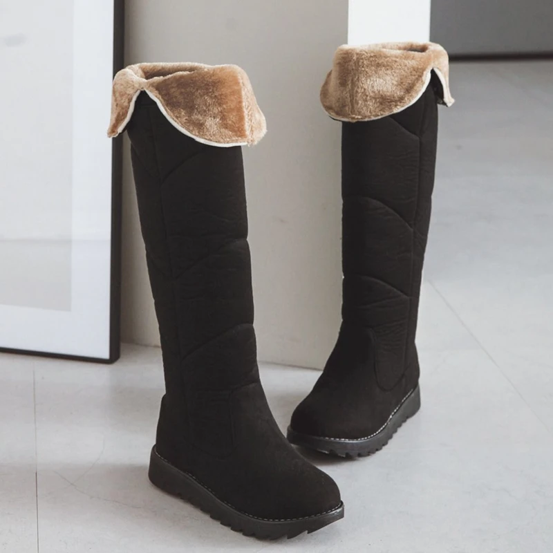 S.Romance Plus Size 34-43 Snow Boots 2018 Wedges Heel Round Toe Women Boots Female Shoes Woman Winter Boots Black Beige SB156
S.Romance Plus Size 34-43 Snow Boots 2018 Wedges Heel Round Toe Women Boots Female Shoes Woman Winter Boots Black Beige SB156