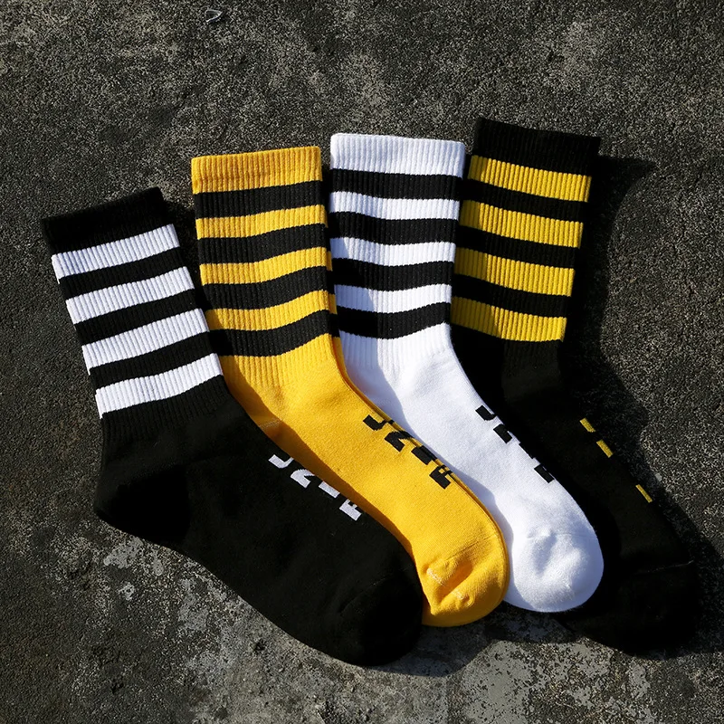 Fashion New Harajuku Men's Hip Hop Fashion White yellow Black stripe Cool Street Trends Couples Trends Cotton Skateboard socks
Fashion New Harajuku Men's Hip Hop Fashion White yellow Black stripe Cool Street Trends Couples Trends Cotton Skateboard socks