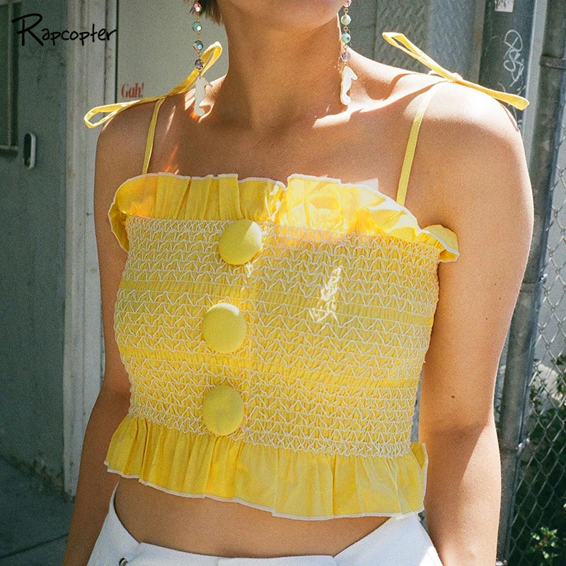 Rapcopter Sexy Backless Ruched Summer Cropped Top Sleeveless Cotton 100% Women Korean Buttons Camis Fashion Ladies Harajuku Tops
Rapcopter Sexy Backless Ruched Summer Cropped Top Sleeveless Cotton 100% Women Korean Buttons Camis Fashion Ladies Harajuku Tops