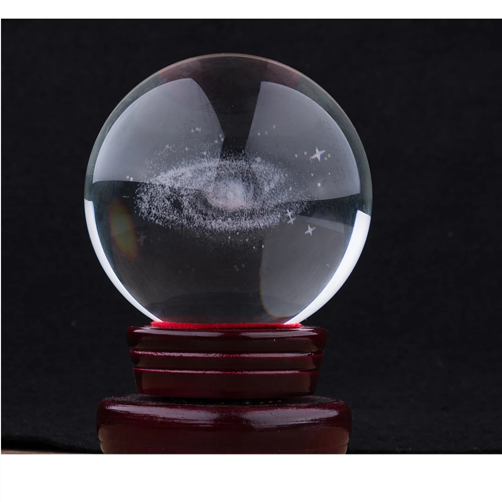 80mm Galaxy Glass Crystal Ball Astronomical Science Model Photography Photo Props Home Office Decor NO STAND