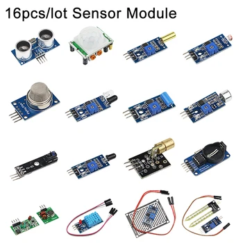 16pcs/lot Sensor kit 16 Kinds of Sensor Module for Raspberry Pi 3B+ / 3B for DIY Extension Board
16pcs/lot Sensor kit 16 Kinds of Sensor Module for Raspberry Pi 3B+ / 3B for DIY Extension Board
