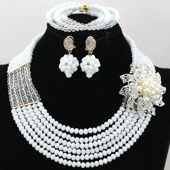 Elegant White African Bead Decoration Jewelry Set Bridal Wedding Statement Necklace Costum Jewelry Beads Set Free Shipping QW074 
Elegant White African Bead Decoration Jewelry Set Bridal Wedding Statement Necklace Costum Jewelry Beads Set Free Shipping QW074