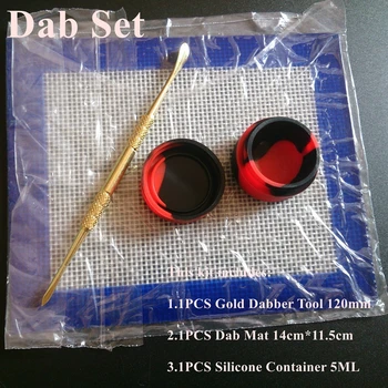 Silicone Wax Kit Set with 14cm*11.5cm square sheets pads mats 5ml silicon container long gold dabber tool for dry herb jars dab
Silicone Wax Kit Set with 14cm*11.5cm square sheets pads mats 5ml silicon container long gold dabber tool for dry herb jars dab