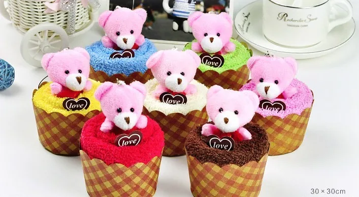 New 2016 10pcs/lot 100% Cotton Cake Towel bear cake Shape Wedding New Year Christmas Gifts Novelty Items Gift
New 2016 10pcs/lot 100% Cotton Cake Towel bear cake Shape Wedding New Year Christmas Gifts Novelty Items Gift