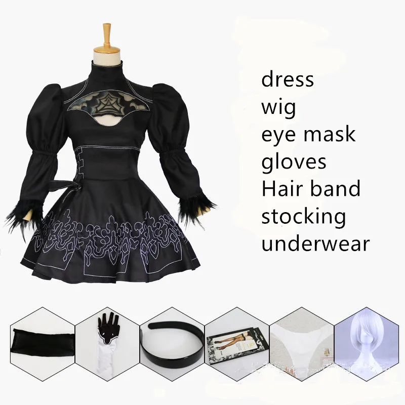 S-XXL Nier Automata Yorha 2B Cosplay Suit Anime Women Outfit Disguise Costume Set Fancy Halloween Girls Party Black Dress
S-XXL Nier Automata Yorha 2B Cosplay Suit Anime Women Outfit Disguise Costume Set Fancy Halloween Girls Party Black Dress