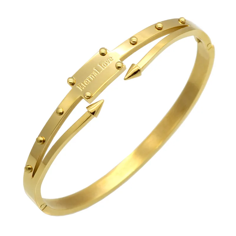 100% Stainless Steel Rivet Screw Cuff Bracelet For Women Silver/Gold/Rose Gold Metal Spike Tapered Bangles Femme Bijoux Pulseir
100% Stainless Steel Rivet Screw Cuff Bracelet For Women Silver/Gold/Rose Gold Metal Spike Tapered Bangles Femme Bijoux Pulseir