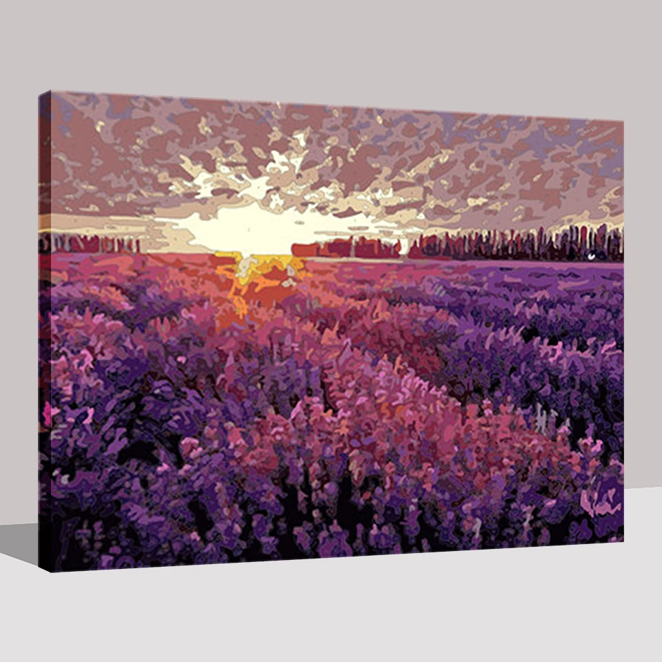 Paint by Numbers DIY Oil Painting Purple And White Flowers Canvas Print Wall Art Home Decoration RIHE Wood Frame Paint by Numbers DIY Oil Painting Purple And White Flowers Canvas Print Wall Art Home Decoration RIHE Wood Frame
