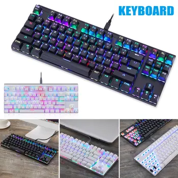 87 Keys Mechanical Keyboard Multicolor RGB Backlit USB Wired Gaming Keyboard NK-Shopping
87 Keys Mechanical Keyboard Multicolor RGB Backlit USB Wired Gaming Keyboard NK-Shopping