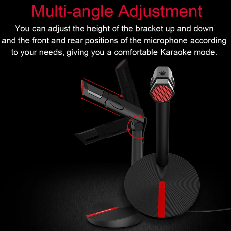 Online Karaoke Microphone Stand 3.5 Jack Microfone System For PC Smartphone Multi-angle Adjustment Black White Color Wired
Online Karaoke Microphone Stand 3.5 Jack Microfone System For PC Smartphone Multi-angle Adjustment Black White Color Wired