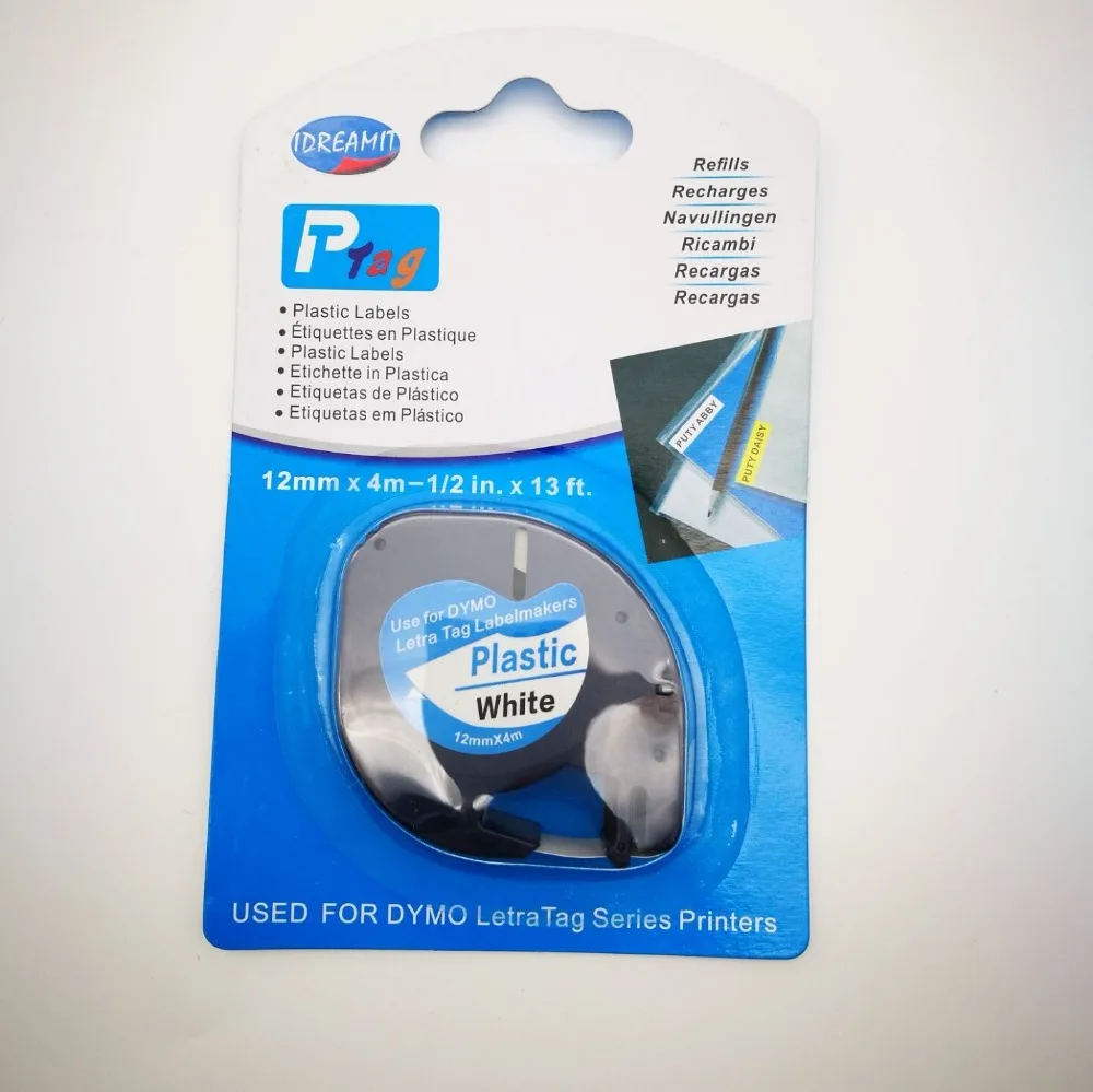 New 5PK/lot DYMO Letratag plastic tape 12mm black on white LT 91201 for dymo LT printer FREE SHIPPING
New 5PK/lot DYMO Letratag plastic tape 12mm black on white LT 91201 for dymo LT printer FREE SHIPPING