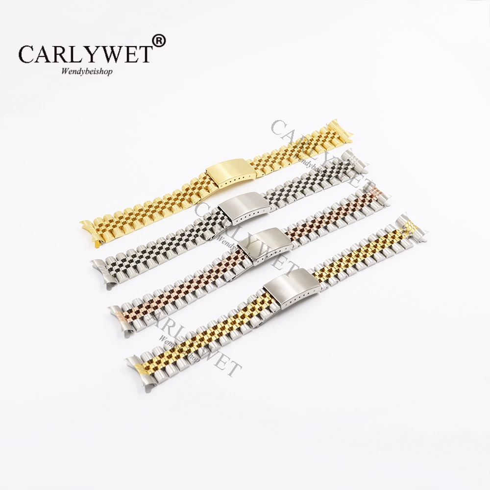 CARLYWET 19 20 22mm Two Tone Hollow Curved End Solid Screw Links Replacement Watch Band Strap Old Style Jubilee Bracelet
CARLYWET 19 20 22mm Two Tone Hollow Curved End Solid Screw Links Replacement Watch Band Strap Old Style Jubilee Bracelet