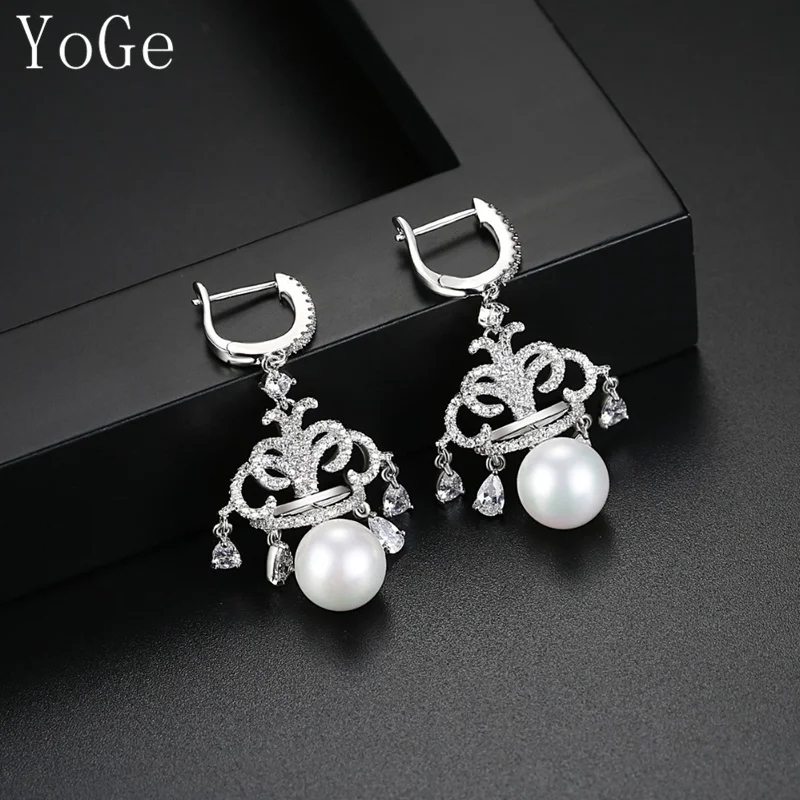 YoGe ED015 Fashion Teardrop Cubic Zirconia with Created White Pearl Drop Vintage Bridal Earrings For Women Wedding Jewelry
YoGe ED015 Fashion Teardrop Cubic Zirconia with Created White Pearl Drop Vintage Bridal Earrings For Women Wedding Jewelry