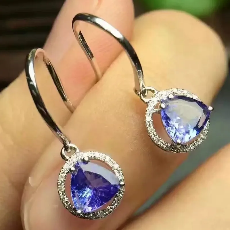 natural tanzanite drop earrings s925 silver Natural blue gemstone women fashion simple round drop earrings jewelry for party
natural tanzanite drop earrings s925 silver Natural blue gemstone women fashion simple round drop earrings jewelry for party