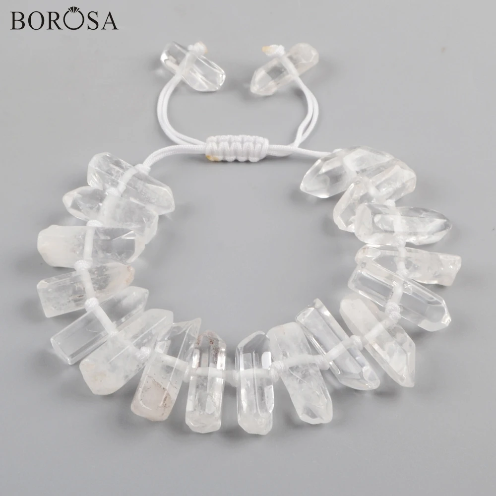 BOROSA 5PCS Handmade Polished Natural Crystal Cluster Point Bracelets 11" Transparent Crystal Adjustable Women Bracelet WX1148
BOROSA 5PCS Handmade Polished Natural Crystal Cluster Point Bracelets 11" Transparent Crystal Adjustable Women Bracelet WX1148