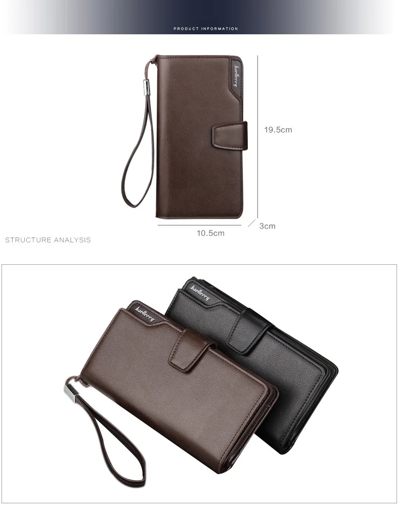 Brand Business wallet Clutch Coin pocket zipper men purse 3 fold wallet Casual luxury portfolio Phone bag Multi-card bit wallets 12