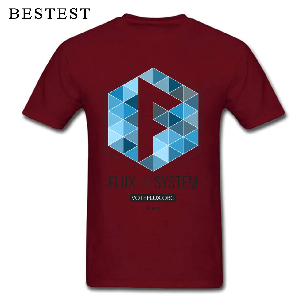 Flux the System 7225 Cotton Fabric Tops Shirts for Men Classic T Shirt Print Graphic Round Neck Tops Shirt Short Sleeve Flux the System 7225 maroon
