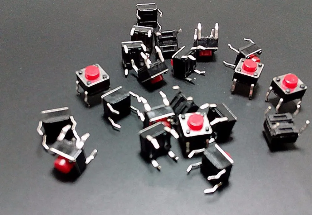 20PCS/Lot 6*6*5MM Black/ Red Small Button Switch Copper Foot Micro Square Push Switches Electronic Accessories 6X6X5
20PCS/Lot 6*6*5MM Black/ Red Small Button Switch Copper Foot Micro Square Push Switches Electronic Accessories 6X6X5