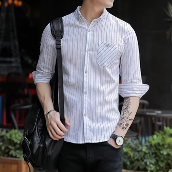 Spring new men's long sleeved shirt stripes leisure life teen fashion shirt C212-P35-0846
Spring new men's long sleeved shirt stripes leisure life teen fashion shirt C212-P35-0846