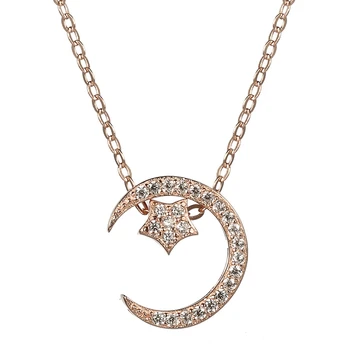 Eulonvan luxury 925 sterling silver Moon Star Gold Color Choker Chain Pendant Necklace dropshipping White Cubic Zirconia S--A598
Eulonvan luxury 925 sterling silver Moon Star Gold Color Choker Chain Pendant Necklace dropshipping White Cubic Zirconia S--A598