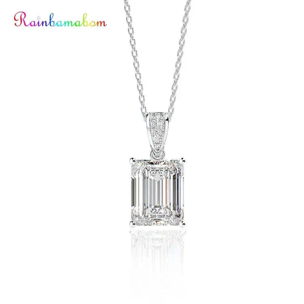 Rainbamabom 925 Solid Sterling Silver Created Moissanite Emerald Gemstone Diamonds Pendant Necklace Women Fine Jewelry Wholesale
Rainbamabom 925 Solid Sterling Silver Created Moissanite Emerald Gemstone Diamonds Pendant Necklace Women Fine Jewelry Wholesale