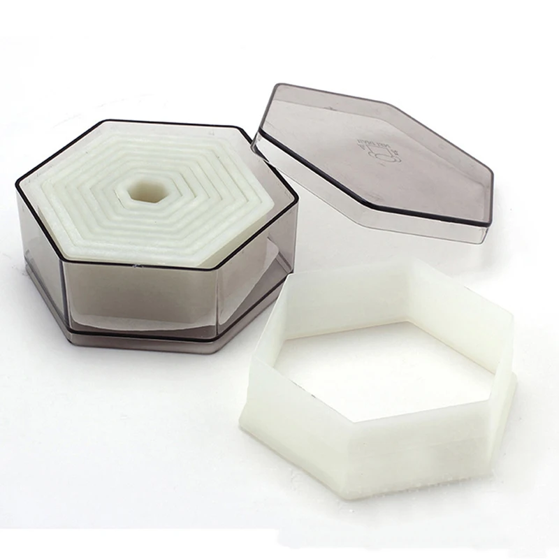 High Grade Nylon Plastic (9pcs Per set) Flat Hexagon Shaped Biscuit Mold Fondant Bread Cake Sweets Candy Pastry tools
High Grade Nylon Plastic (9pcs Per set) Flat Hexagon Shaped Biscuit Mold Fondant Bread Cake Sweets Candy Pastry tools