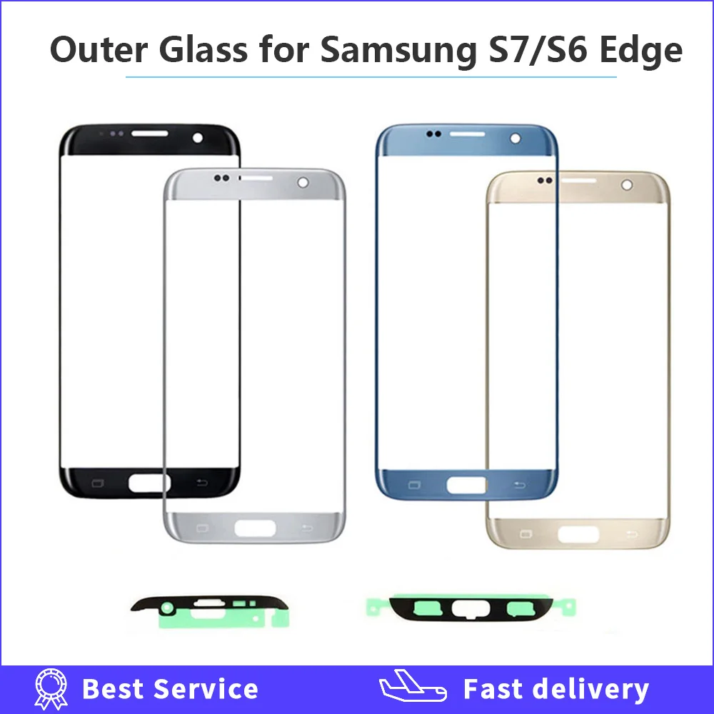 Front Outer Glass Lens Cover replacement For Samsung Galaxy S6 S7 Edge G925 G935 G935F G935FD LCD glass S7 S6 Edge with Adhesive
Front Outer Glass Lens Cover replacement For Samsung Galaxy S6 S7 Edge G925 G935 G935F G935FD LCD glass S7 S6 Edge with Adhesive